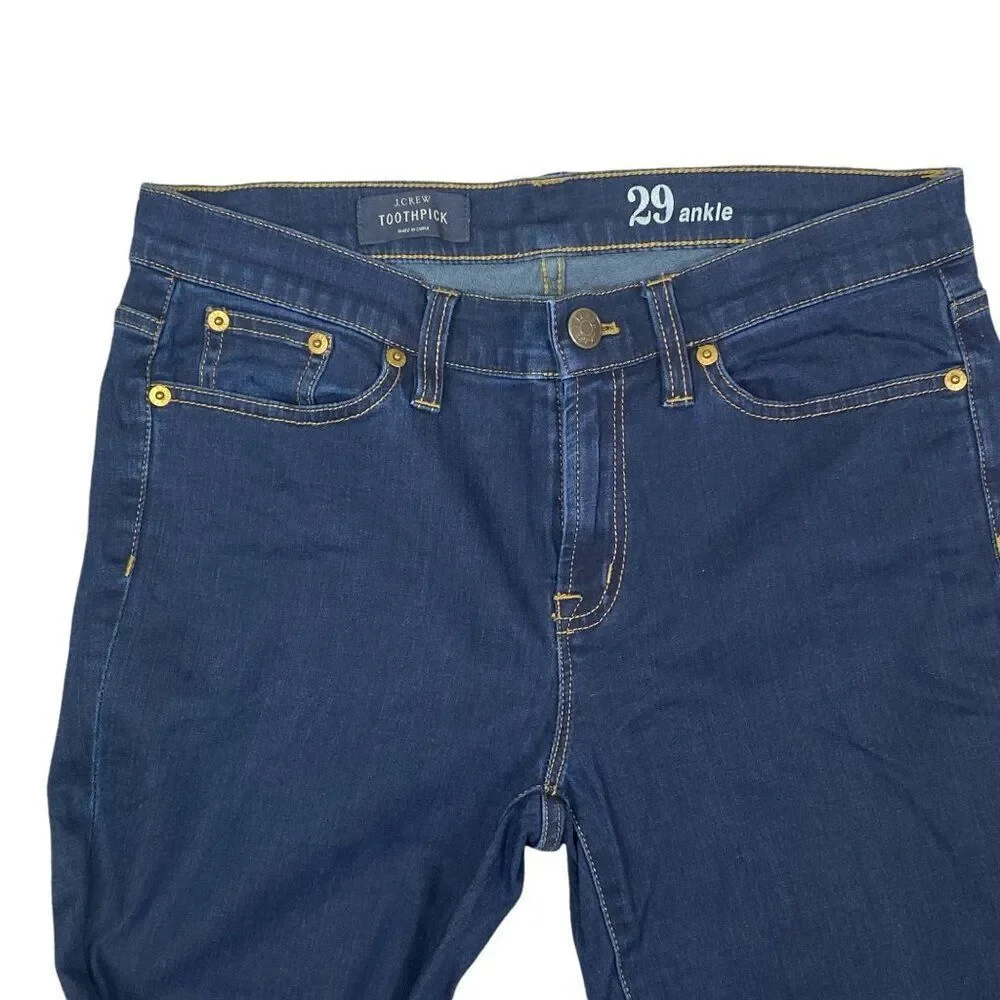 J.Crew Toothpick Size 29 Ankle Skinny Jeans Dark
